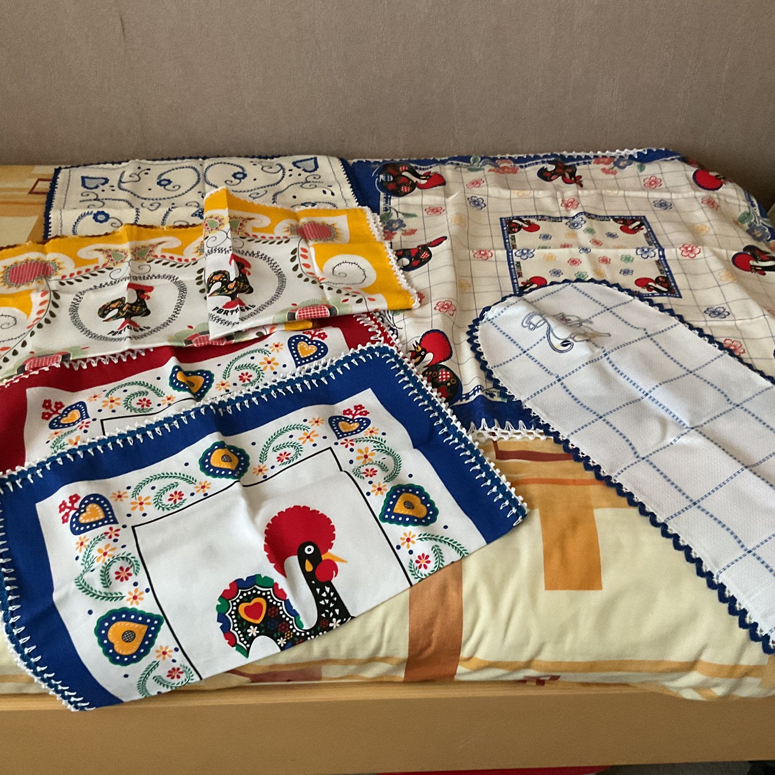6 Exclusieve theedoeken uit Portugal., Katoen, Meerkleurig, Nieuw, Theedoek of Handdoek