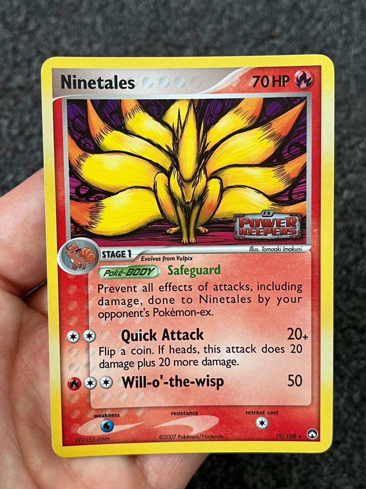 Pokémon Ninetales reverse holo #19 ex power keepers - Ex+/nm, Ophalen of Verzenden, Zo goed als nieuw, Losse kaart, Foil