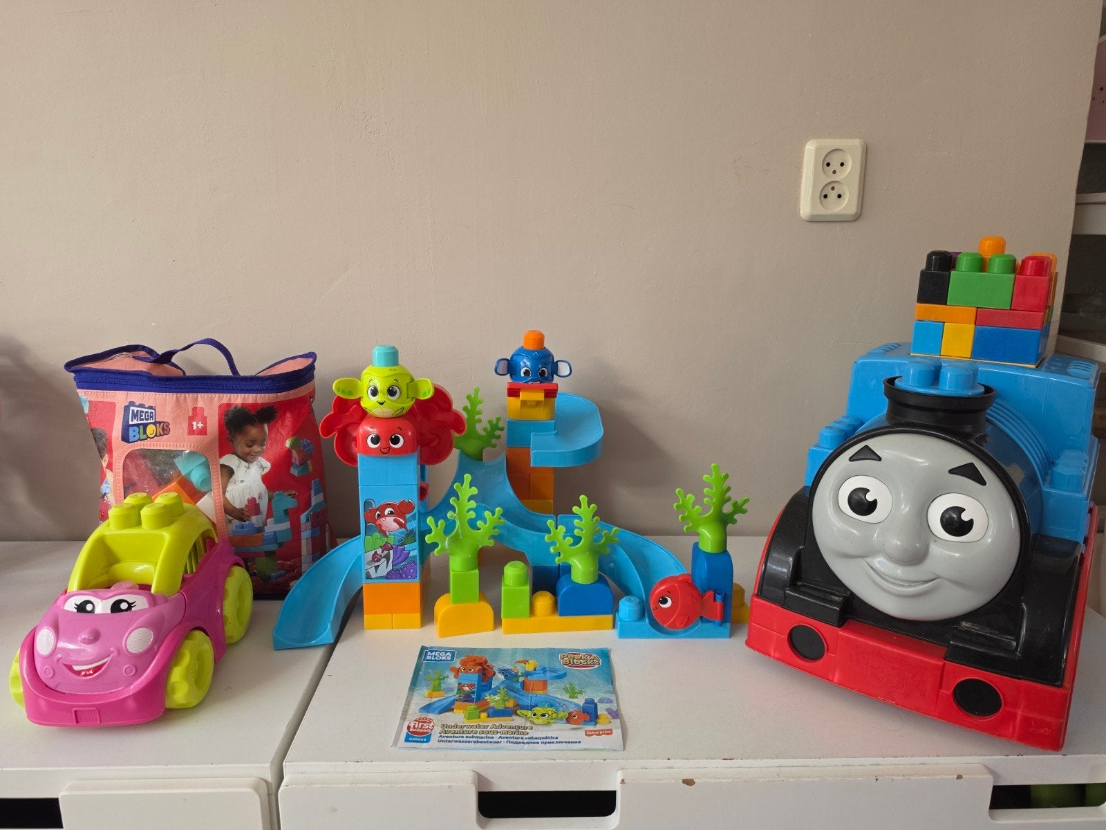 Groot Mega Bloks speelset: Thomas de Trein, auto,  waterbaan, Ophalen, Gebruikt, Megabloks