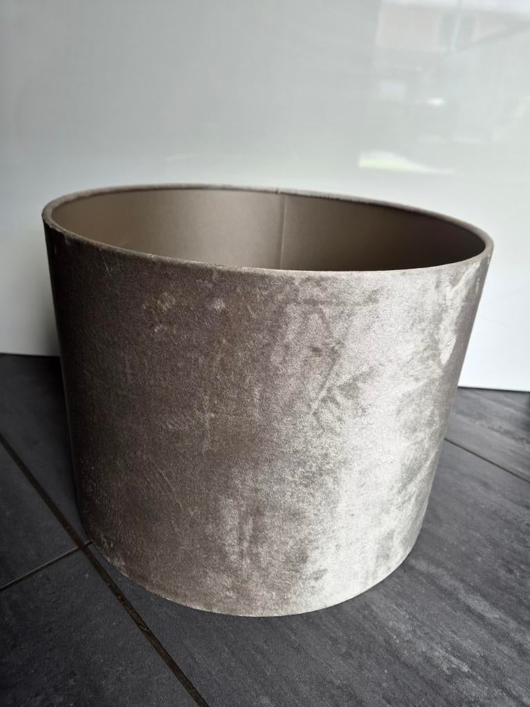 Velvet lampenkap, Ophalen, 25 tot 50 cm, Beige, Rond