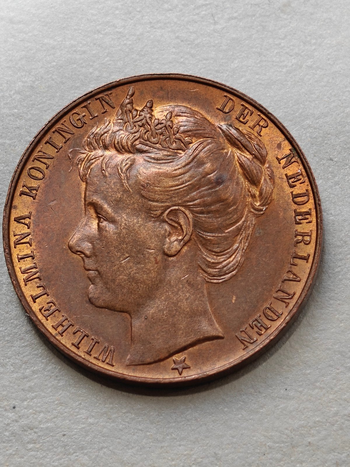 Inhuldigingspenning Wilhelmina Brons 1898 - Prachtig, Ophalen of Verzenden, Brons, Nederland