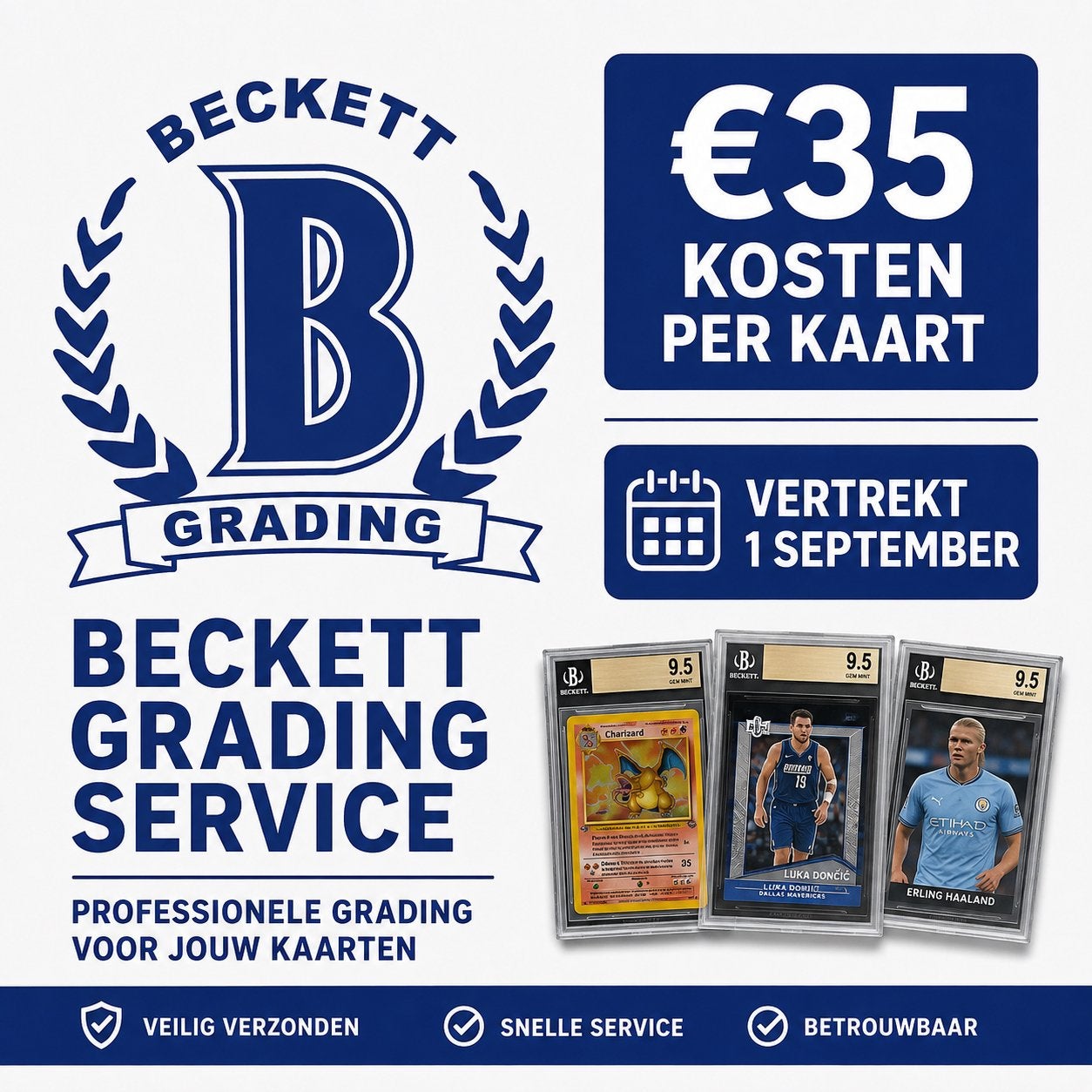 Beckett grading service! €35 per kaart vertrekt 1 september!, Ophalen of Verzenden, Zo goed als nieuw
