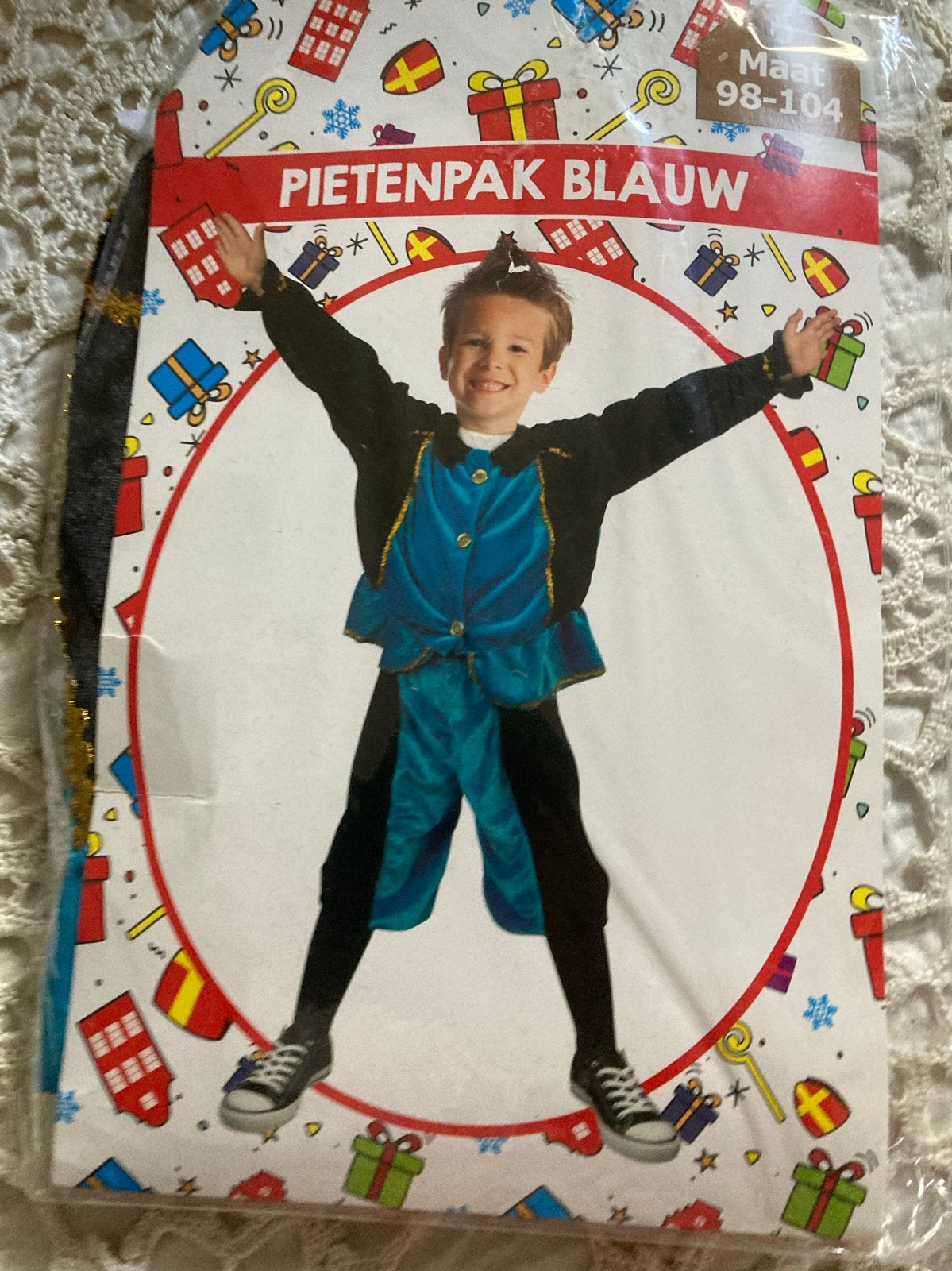 Pietenpak Blauw Maat 98-104 - Nieuw in verpakking, Ophalen of Verzenden, Nieuw