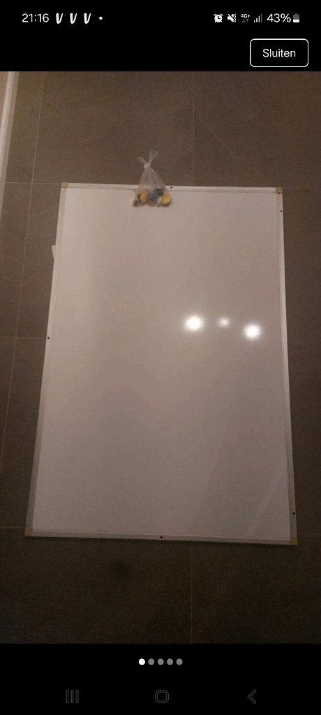 Whiteboard | schoolbord | magneten | 80 x 120 cm | Legamast, Diversen, Ophalen of Verzenden, Gebruikt, Whiteboard
