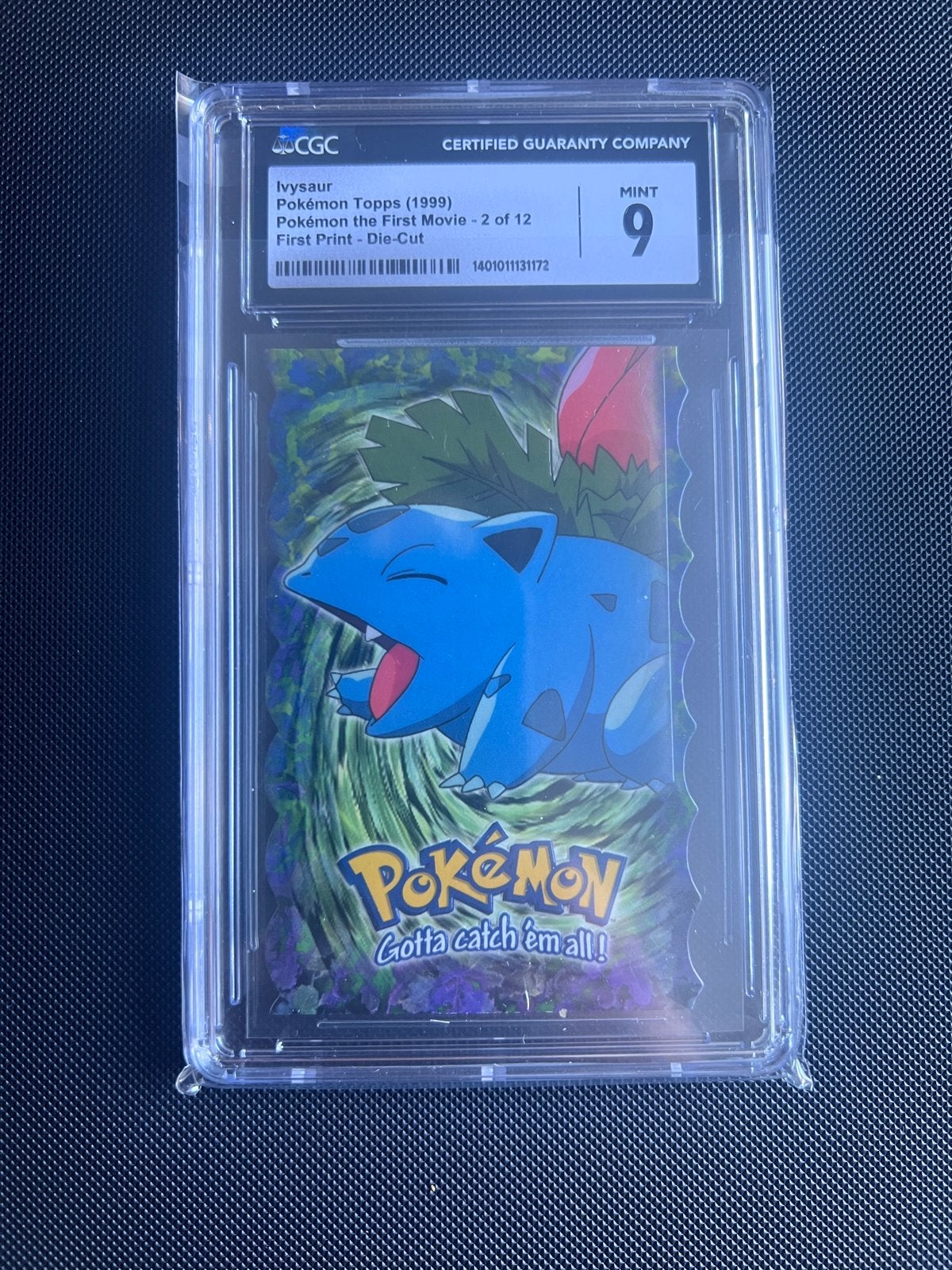 Pokemon Ivysaur Topps 1999 First Print Die-Cut CGC9, Ophalen, Zo goed als nieuw, Losse kaart, Foil