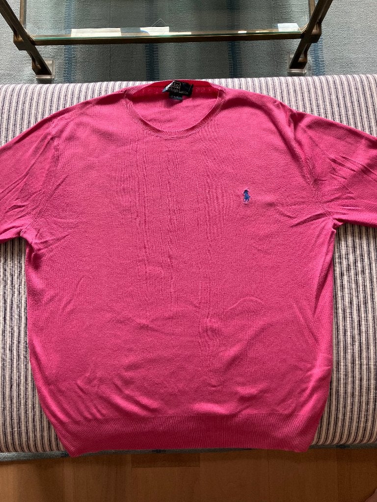 Ralph Lauren roze trui heren L, Maat 52/54 (L), Ralph Lauren, Ophalen of Verzenden, Roze
