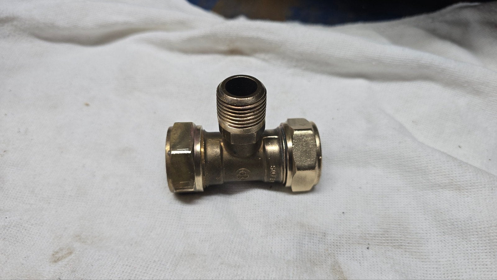 T-stuk 22 x ½ x 22 mm messing, Doe-het-zelf en Verbouw, Sanitair, Ophalen of Verzenden, Nieuw, Overige typen