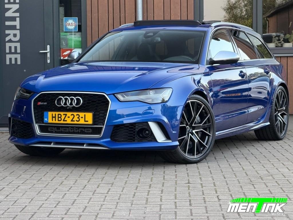 Audi RS6 4.0 TFSI RS6 perf. pano keramisch Audi exclusive Ak, Auto's, Audi, 8 cilinders, Blauw, RS6, 10 km/l