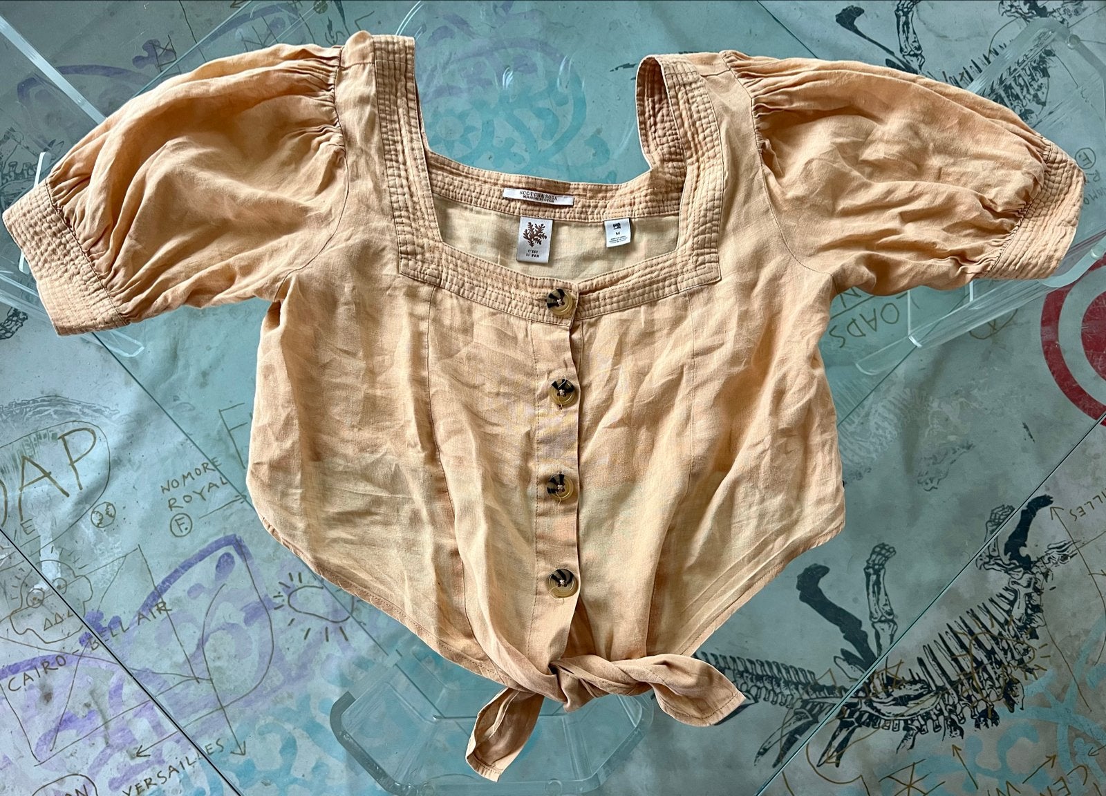 Scotch & Soda Maison Scotch top maat M, Maat 38/40 (M), Oranje, Ophalen of Verzenden, Zo goed als nieuw