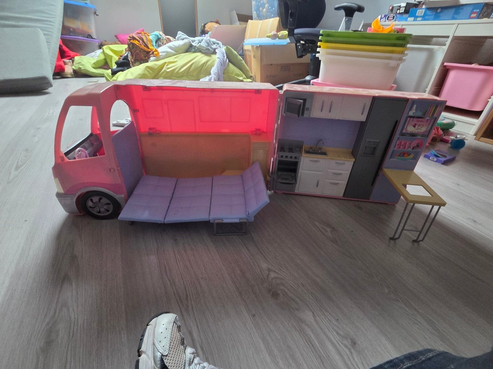 Barnie camper, Ophalen, Gebruikt