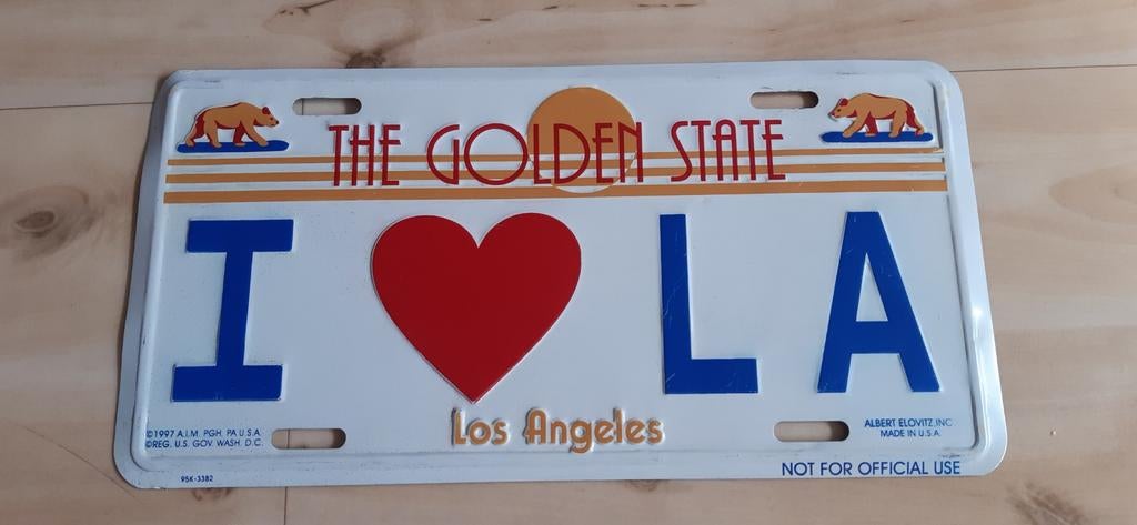 Los Angeles kentekenplaat, Ophalen of Verzenden, Zo goed als nieuw, Auto's