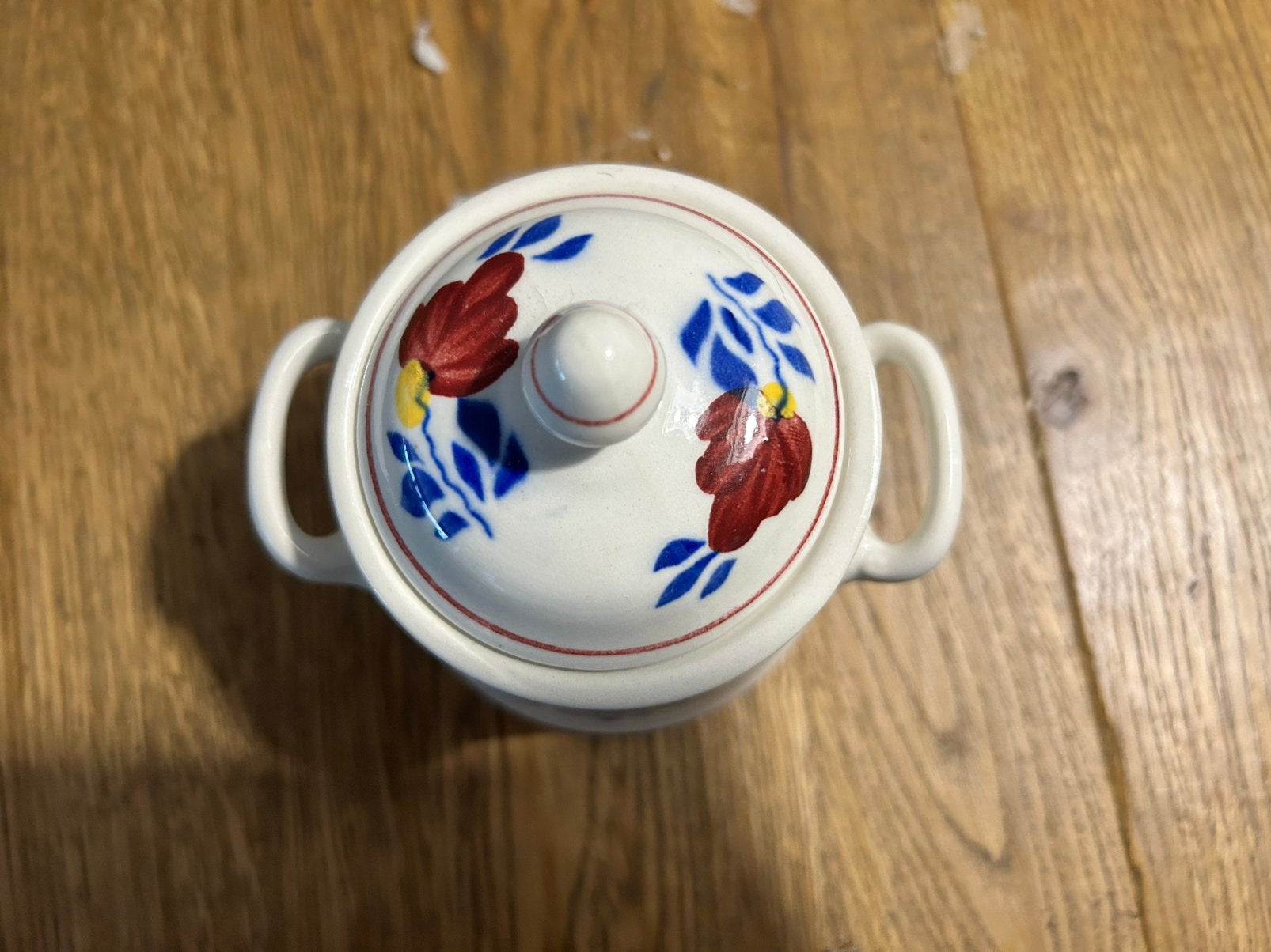 Vintage Boch Boerenbont suikerpot –Oud model Classic (klein), Antiek en Kunst, Antiek | Servies los, Ophalen of Verzenden