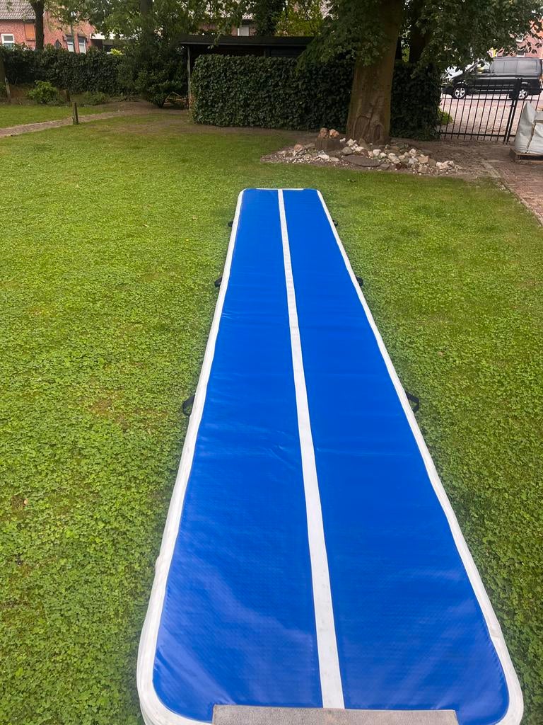 Airtrack turnmat - Blauw, 6 meter lang 10 cm dik, Gebruikt, Maat 36 t/m 42, Ophalen of Verzenden, Blauw
