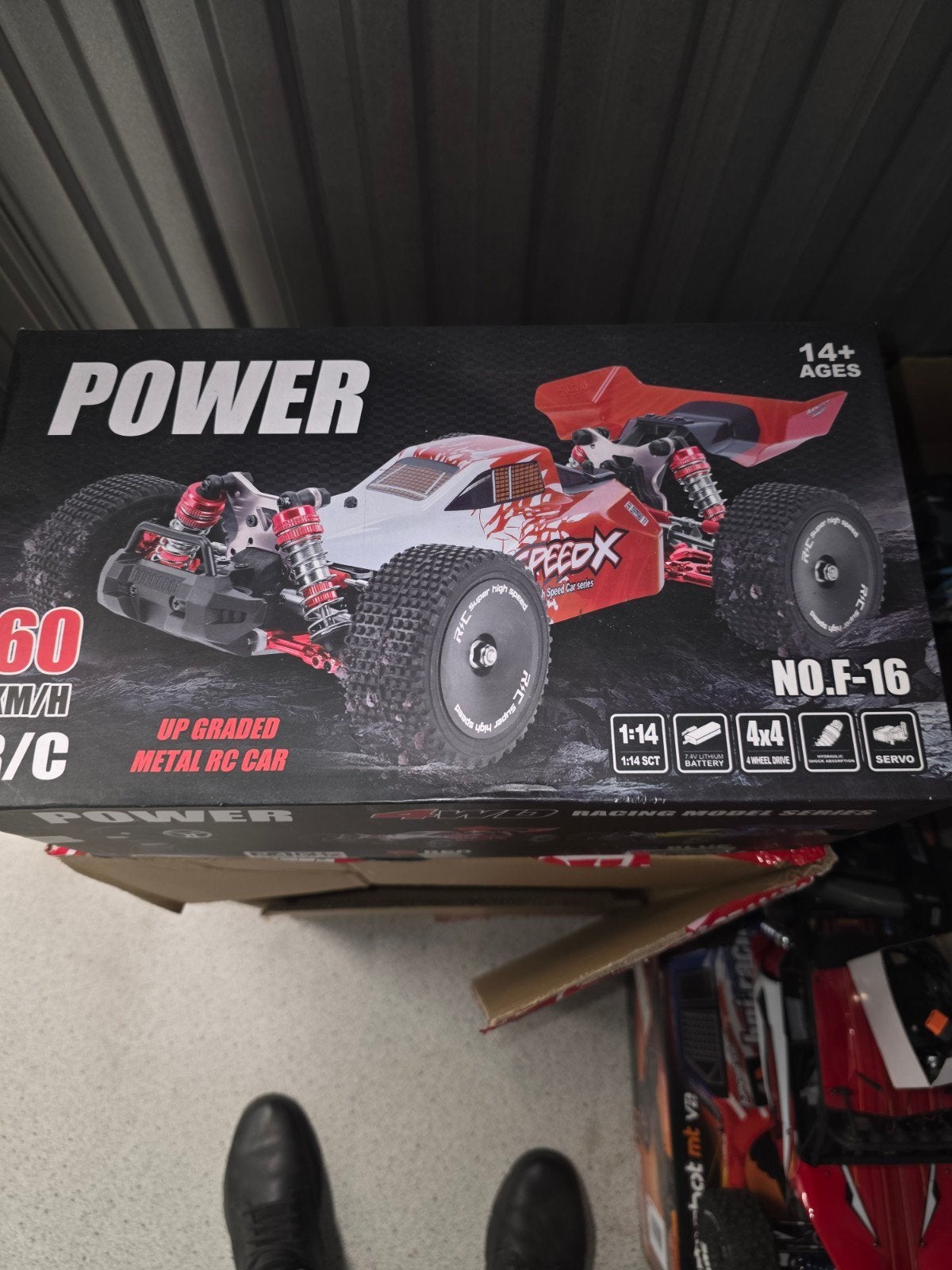 RC Auto SpeedX F-16 4x4 60 km/u - Nieuw in doos, Elektro, Auto offroad, Schaal 1:14, Nieuw