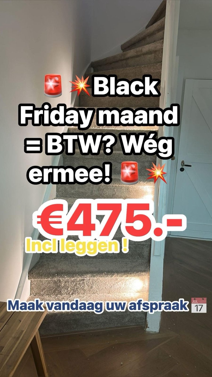 Trapbekleding inclusief leggen - Diverse kleuren en stijlen, Minder dan 50 cm, Bruin, Ophalen of Verzenden, Overige vormen