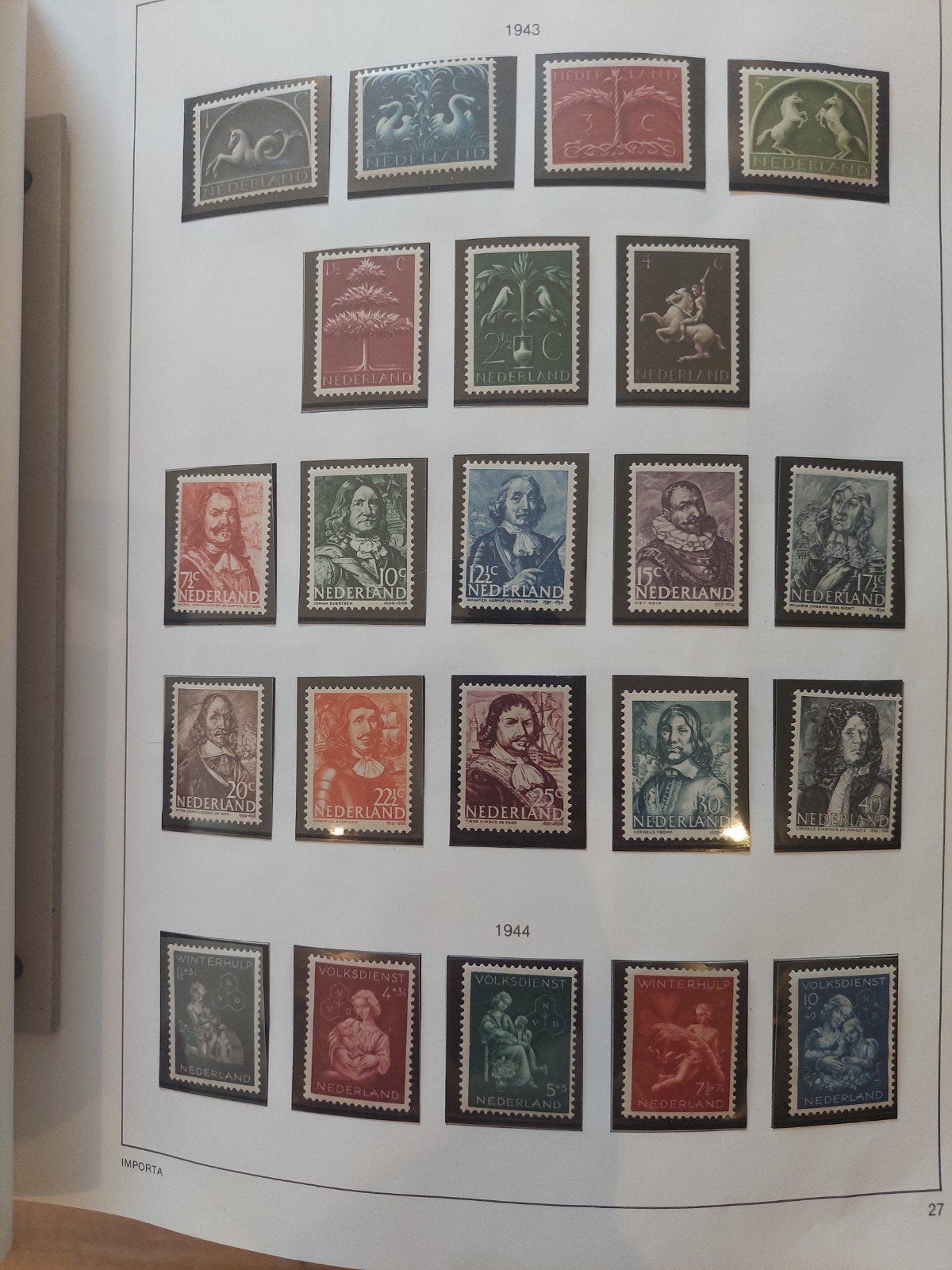 Postzegels Nederland jaar 1943 postfris., Postzegels en Munten, Postzegels | Nederland, Ophalen of Verzenden, Na 1940, Postfris