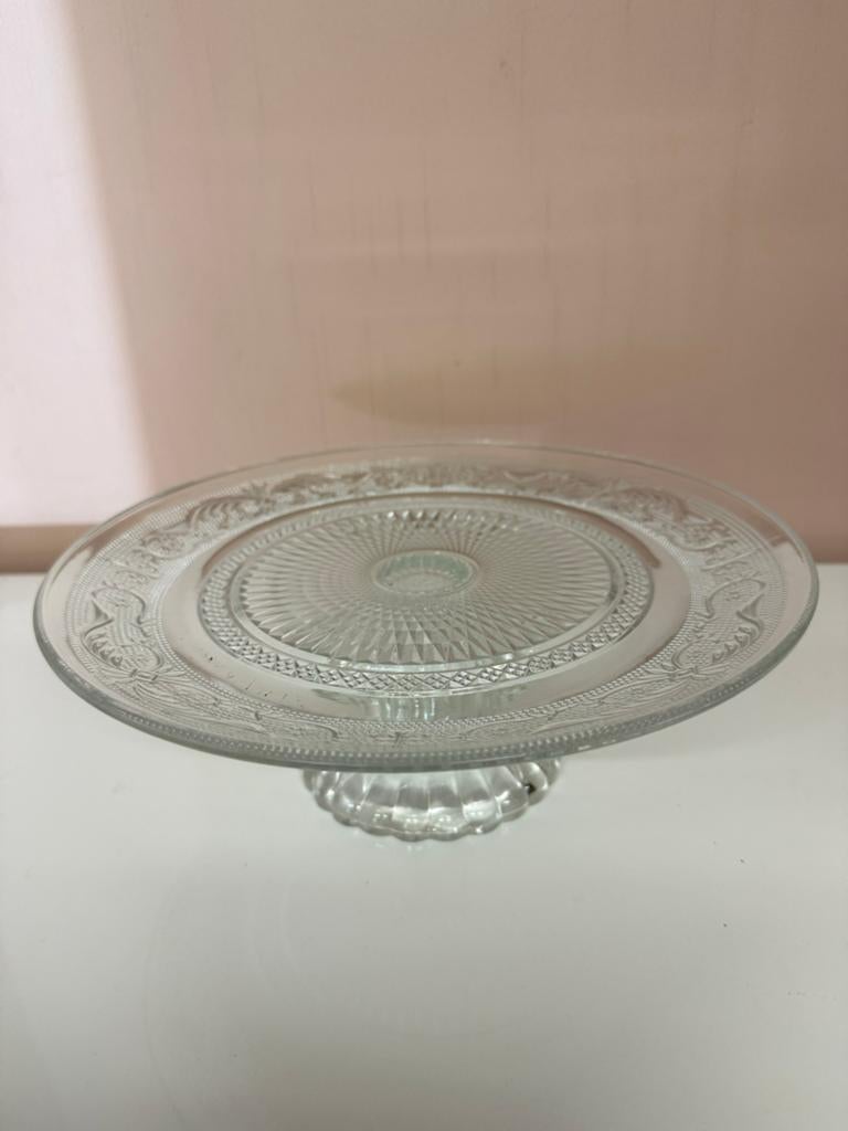 Glazen taartschaal met voet - Elegant design, Ophalen of Verzenden