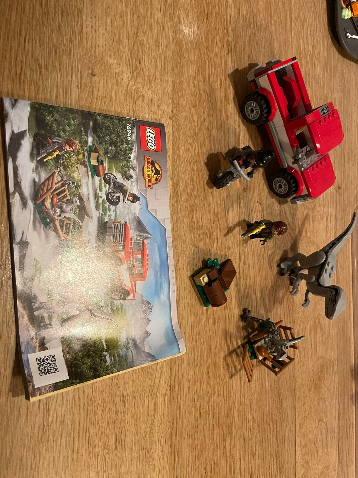 Lego Jurassic World 76946: Blue & Beta Velociraptor, Gebruikt, Jurassic World, Lego, Inclusief instructies