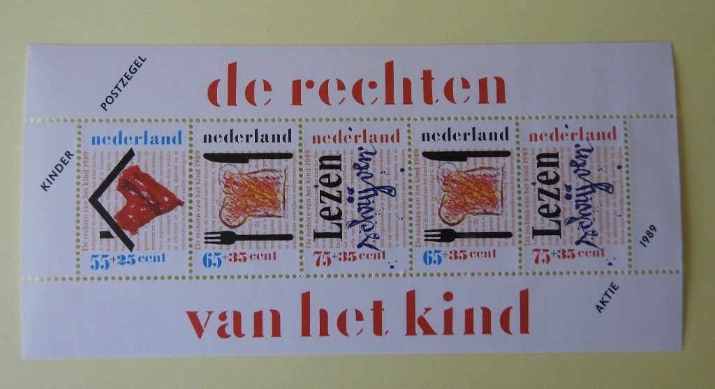 Kinderpostzegels De rechten van het kind.  1989, Postzegels en Munten, Postzegels | Nederland, Verzenden, Na 1940, Postfris