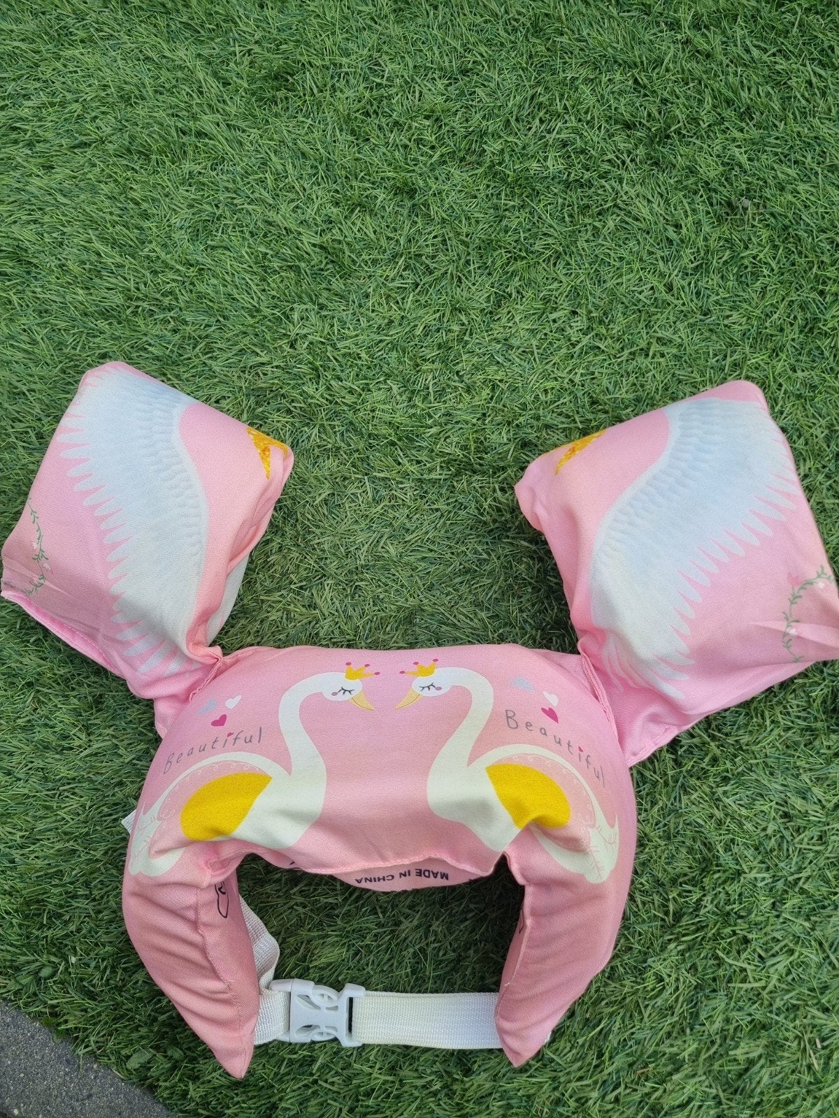 Roze zwemvest puddle met zwanenprint voor meisjes (2-6 jaar), Kinderen en Baby's, Babykleding | Overige, Ophalen of Verzenden