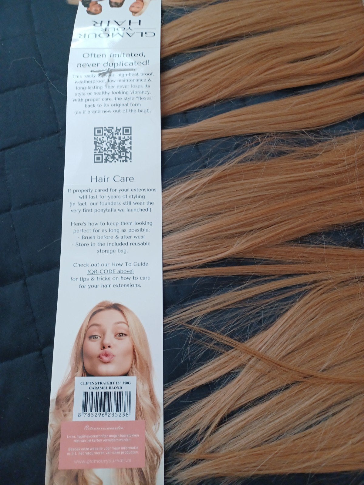Glamour Hair Clip-in Extensions - Caramel Blond 16" 180g, Sieraden, Tassen en Uiterlijk, Uiterlijk | Haarverzorging, Nieuw, Pruik of Haarverlenging