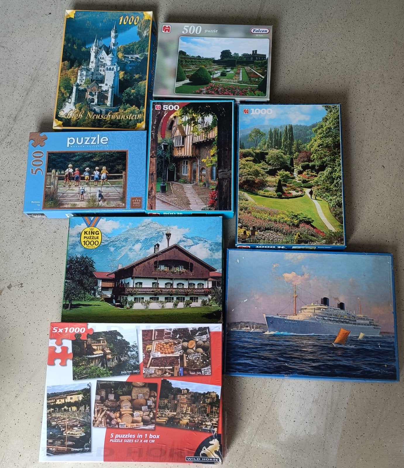 20 Legpuzzels: diverse thema's, Hobby en Vrije tijd, Denksport en Puzzels, Ophalen, 500 t/m 1500 stukjes, Gebruikt, Legpuzzel