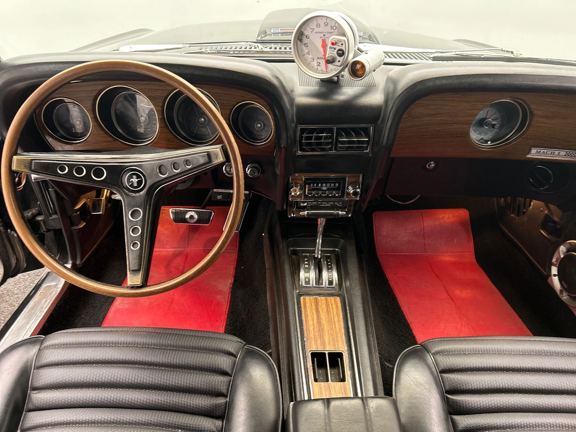 Ford USA Mustang Mach 1 1969 *POWERFUL 427 V8*, Auto's, Zwart, Zwart, Bedrijf, 2 stoelen