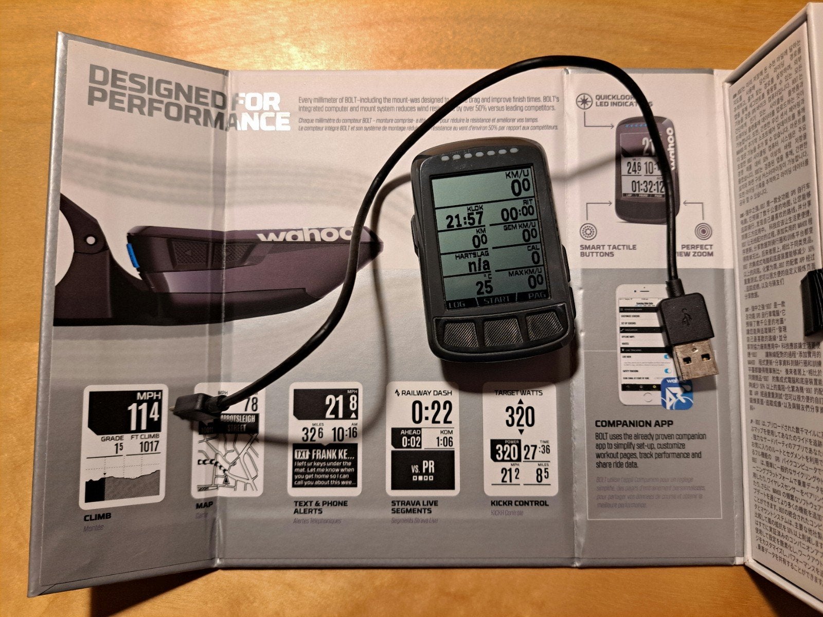 Wahoo Elemnt Bolt V1 GPS Fietscomputer, Fietsen en Brommers, Fietsaccessoires | Fietscomputers, Ophalen of Verzenden, Draadloos