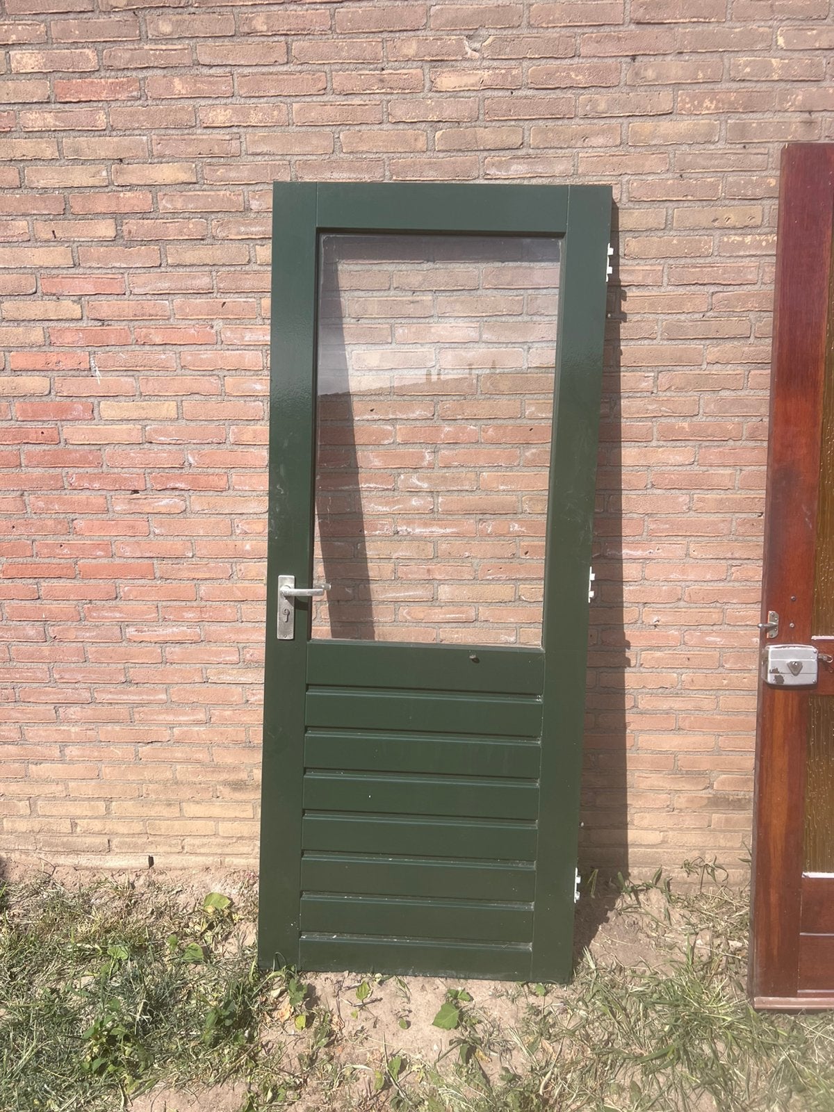 Achterdeur enkel glas, Doe-het-zelf en Verbouw, Deuren en Horren, Zo goed als nieuw, Buitendeur, 200 tot 215 cm, Glas, Ophalen of Verzenden