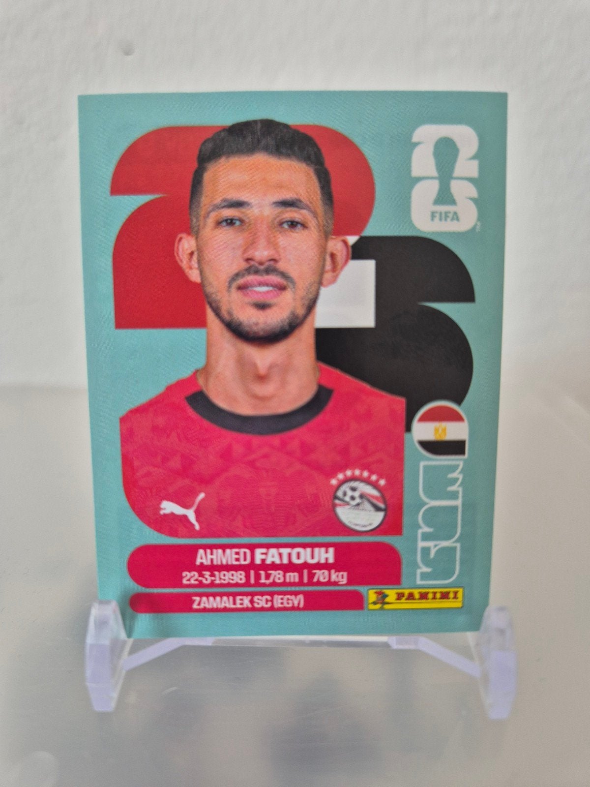 Ahmed Fatouh, WK'26 panini, EGY 9, inclusief verzending, Ophalen of Verzenden, Zo goed als nieuw, Sticker