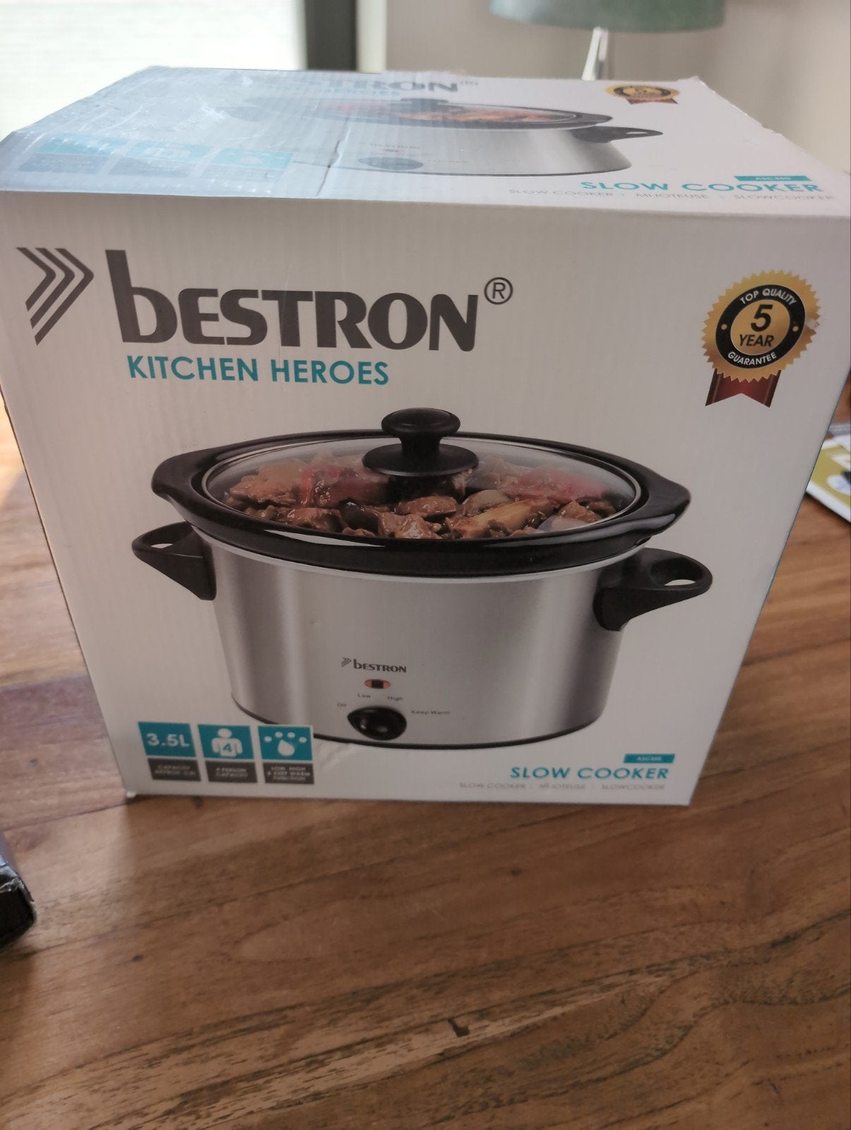 Bestron Slowcooker 3.5L RVS - Nieuw in doos, Ophalen, Vaatwasmachinebestendig, Nieuw