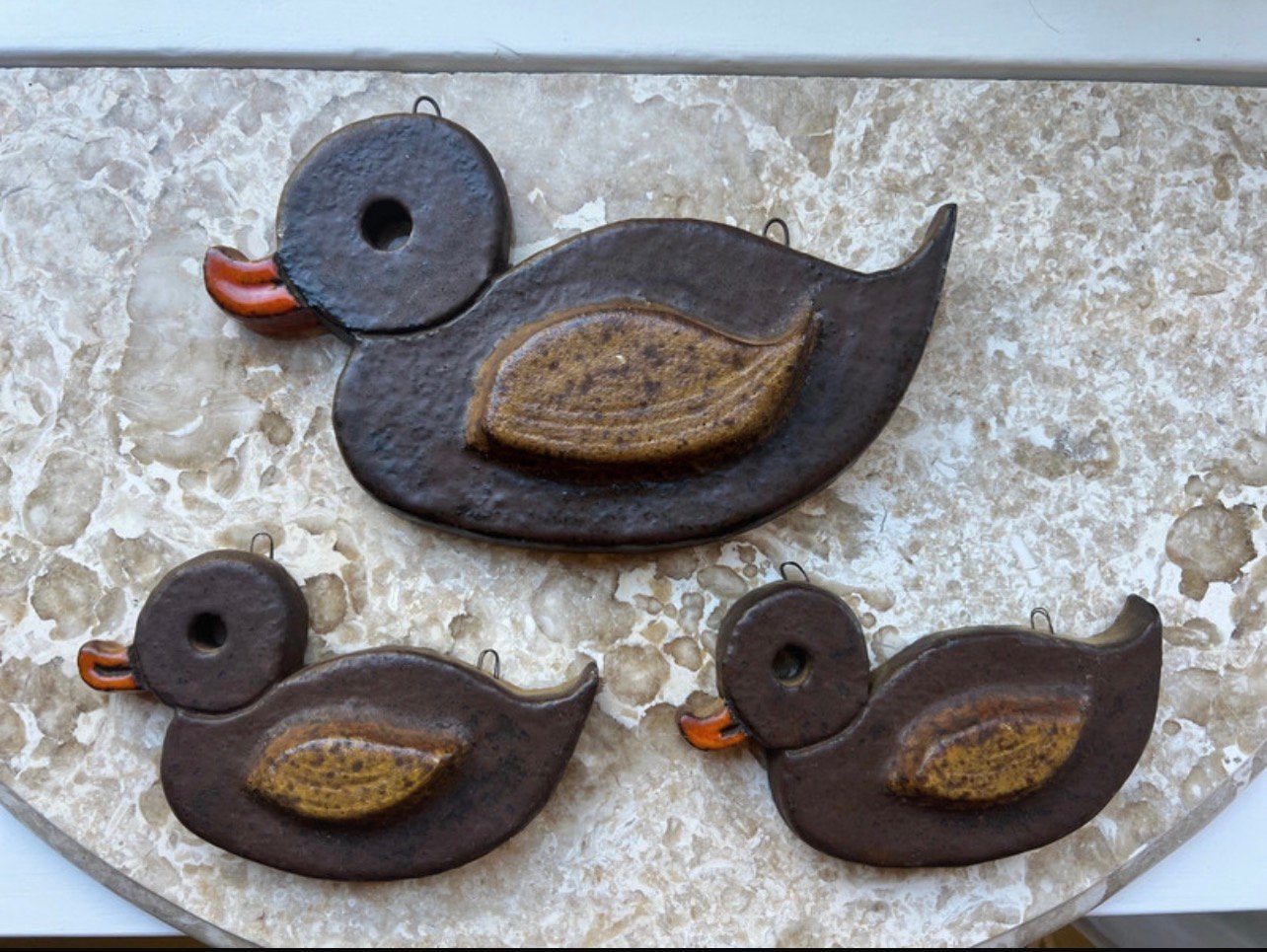 Rare Vintage 1970s Dutch Studio Pottery: De Schuur Maarssen, Wandsculptuur, 30 cm, Vintage, Steen/keramiek