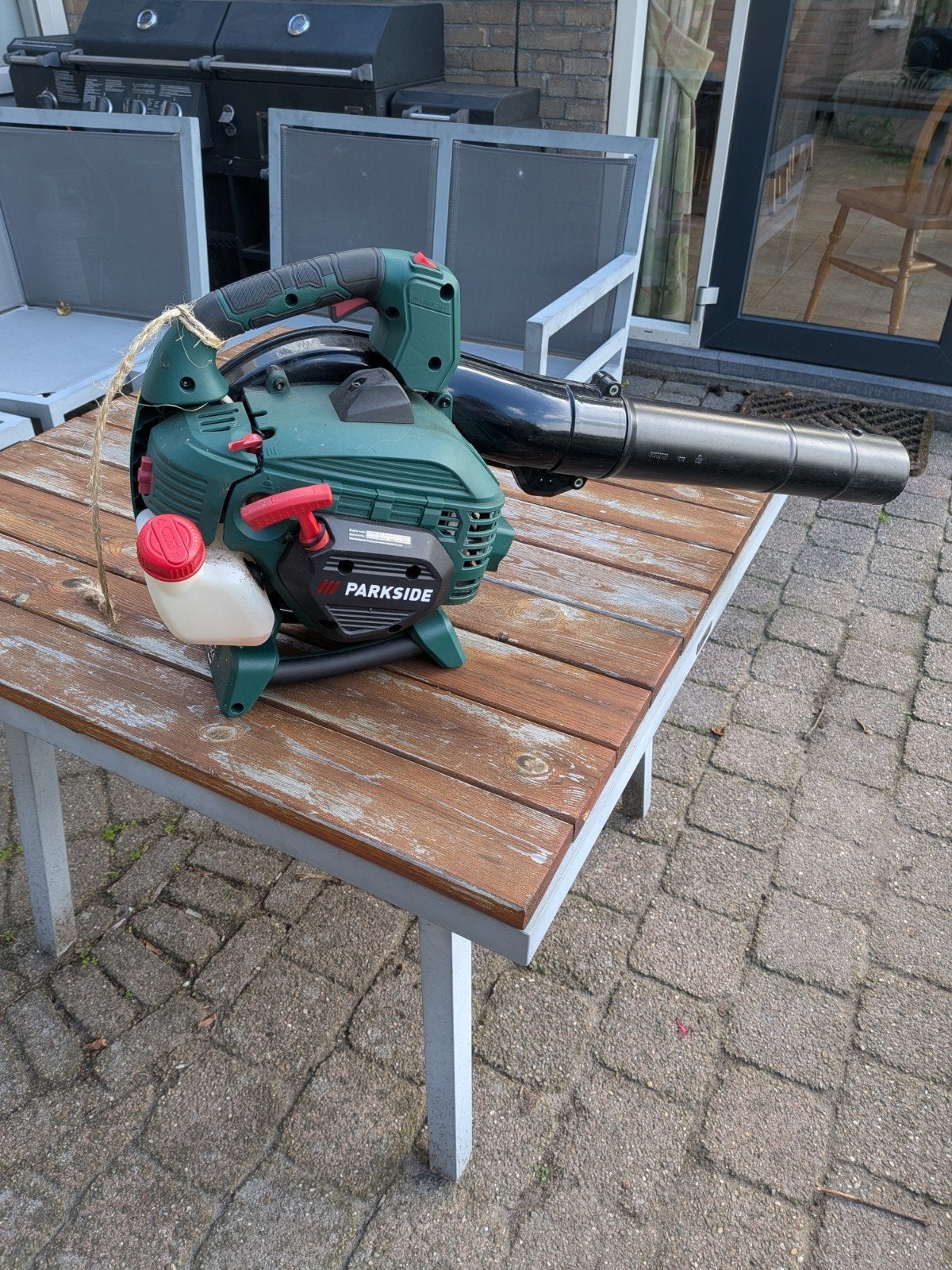 parkside bladblazer met zuig en haksel functie, Ophalen, Met opvangzak, Handgedragen, Elektrisch