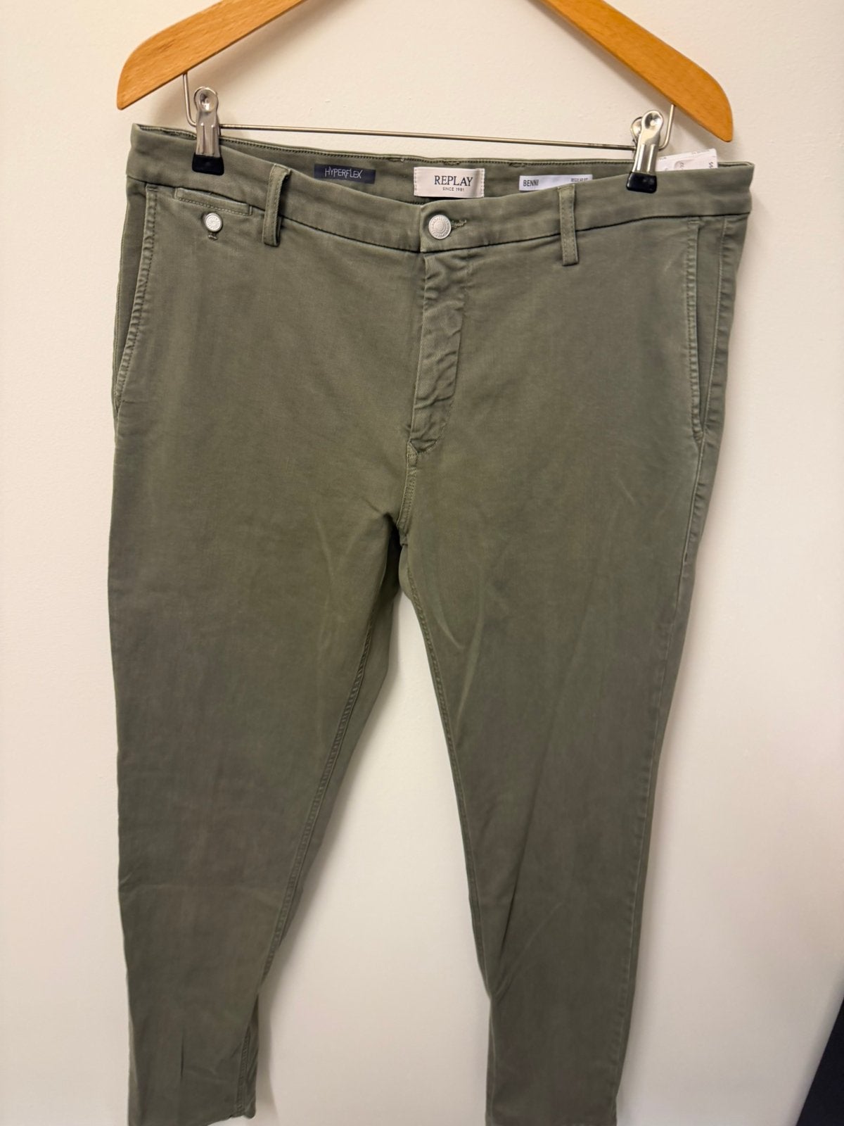 Nieuwe Replay benni hyperflex chino 34-32, Verzenden, Nieuw, Overige kleuren, W33 - W34 (confectie 48/50)