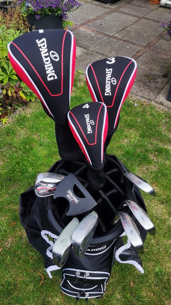 Complete golfset: Spalding SX35+ trolley+ golftas+ schoenen, Ophalen, Gebruikt