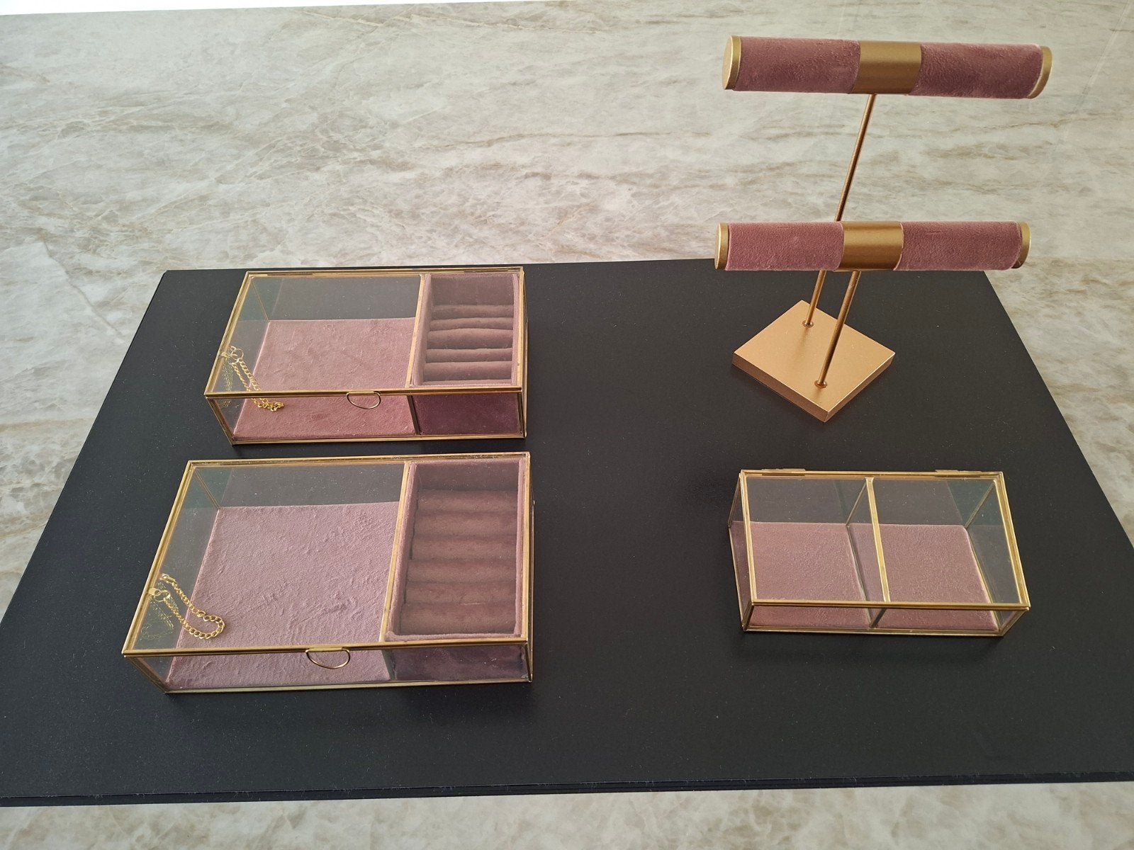 Complete sieraden opbergset Xenos – goud/roze – 4-delig, Ophalen of Verzenden, Gebruikt
