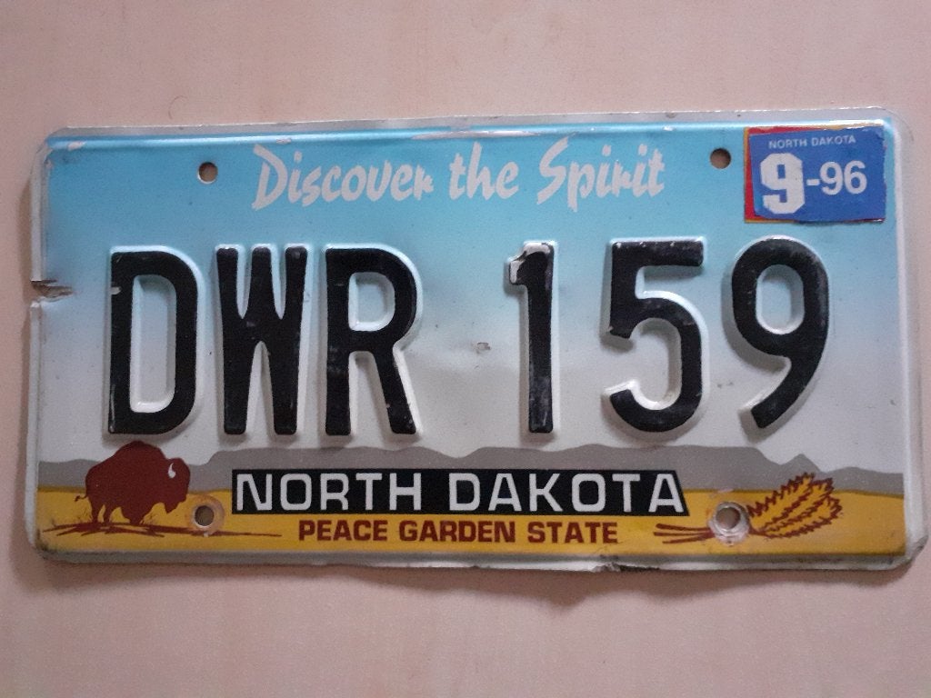 Kentekenplaat North Dakota Amerika usa., Verzamelen, Ophalen of Verzenden, Gebruikt, Auto's