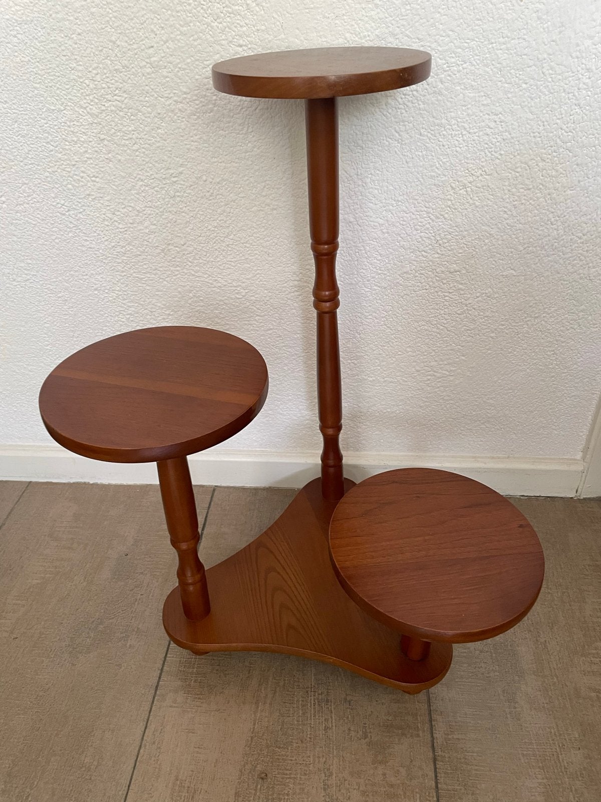 Houten plantenstandaard met 3 niveaus, Huis en Inrichting, Woonaccessoires | Overige, Gebruikt, Hout, Bruin, Klassiek, Ophalen of Verzenden