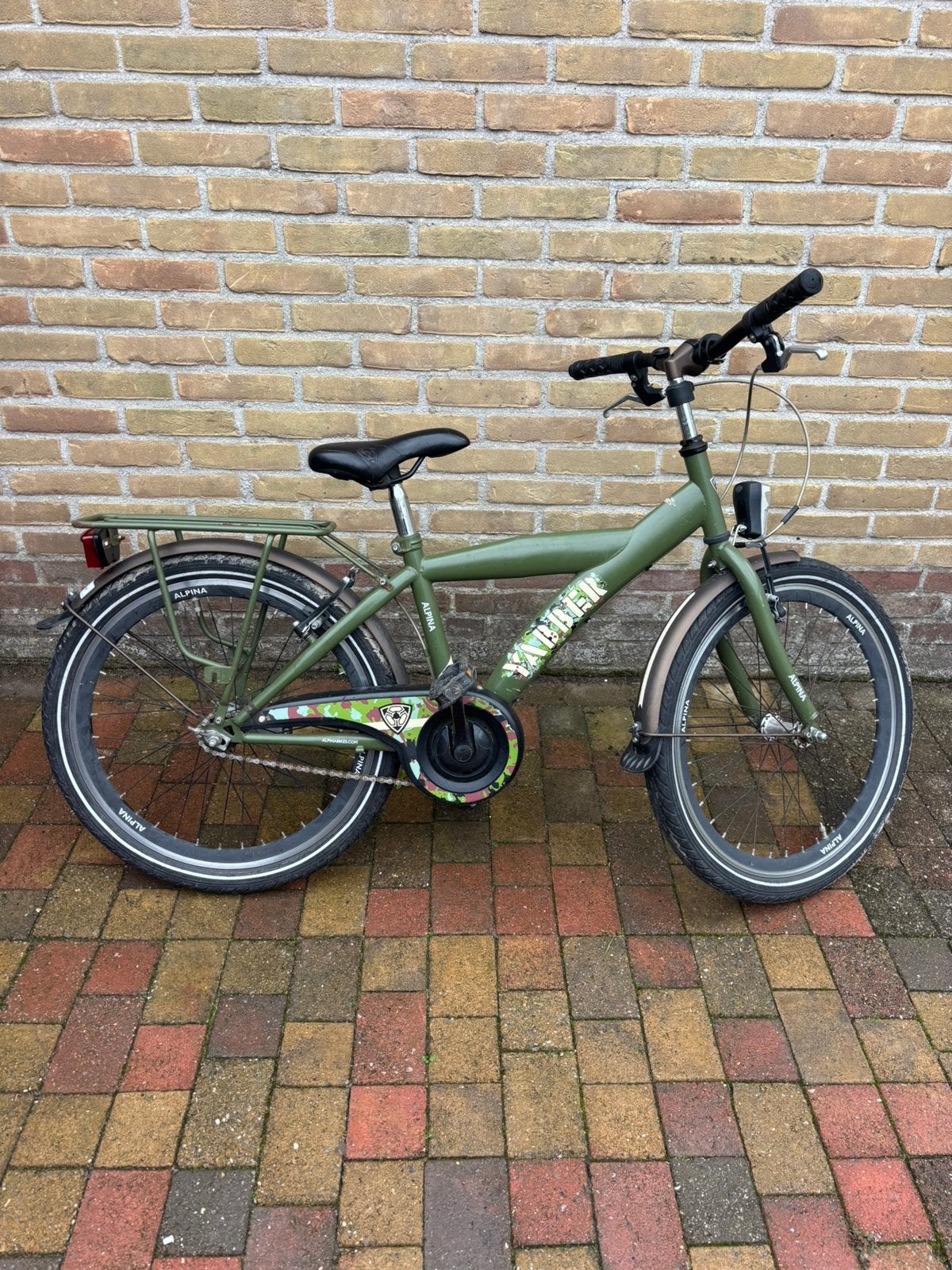 Alpina Yabber 22 inch stoere kinderfiets donker groen, Ophalen, Terugtraprem, 22 inch, Gebruikt