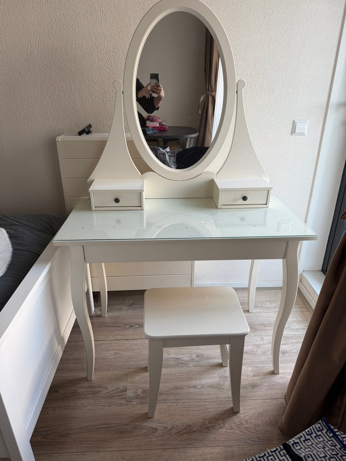 Kaptafel make-up tafel Hemnes Ikea, Ophalen of Verzenden, Zo goed als nieuw, 50 tot 100 cm, Minder dan 100 cm