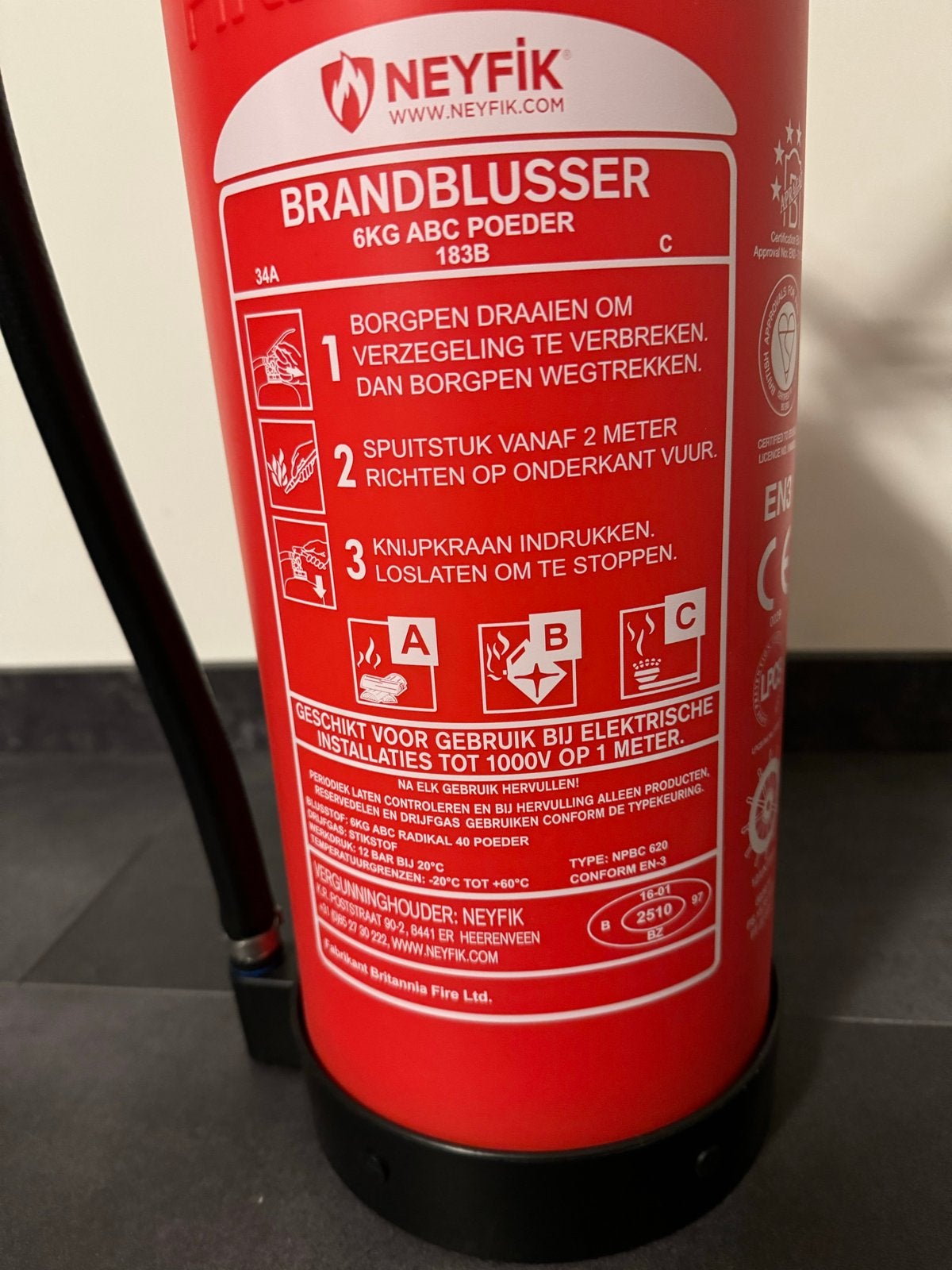 Neyfik Brandblusser 6KG ABC Poeder lichtgewicht, Ophalen, Gebruikt, Brandblusser