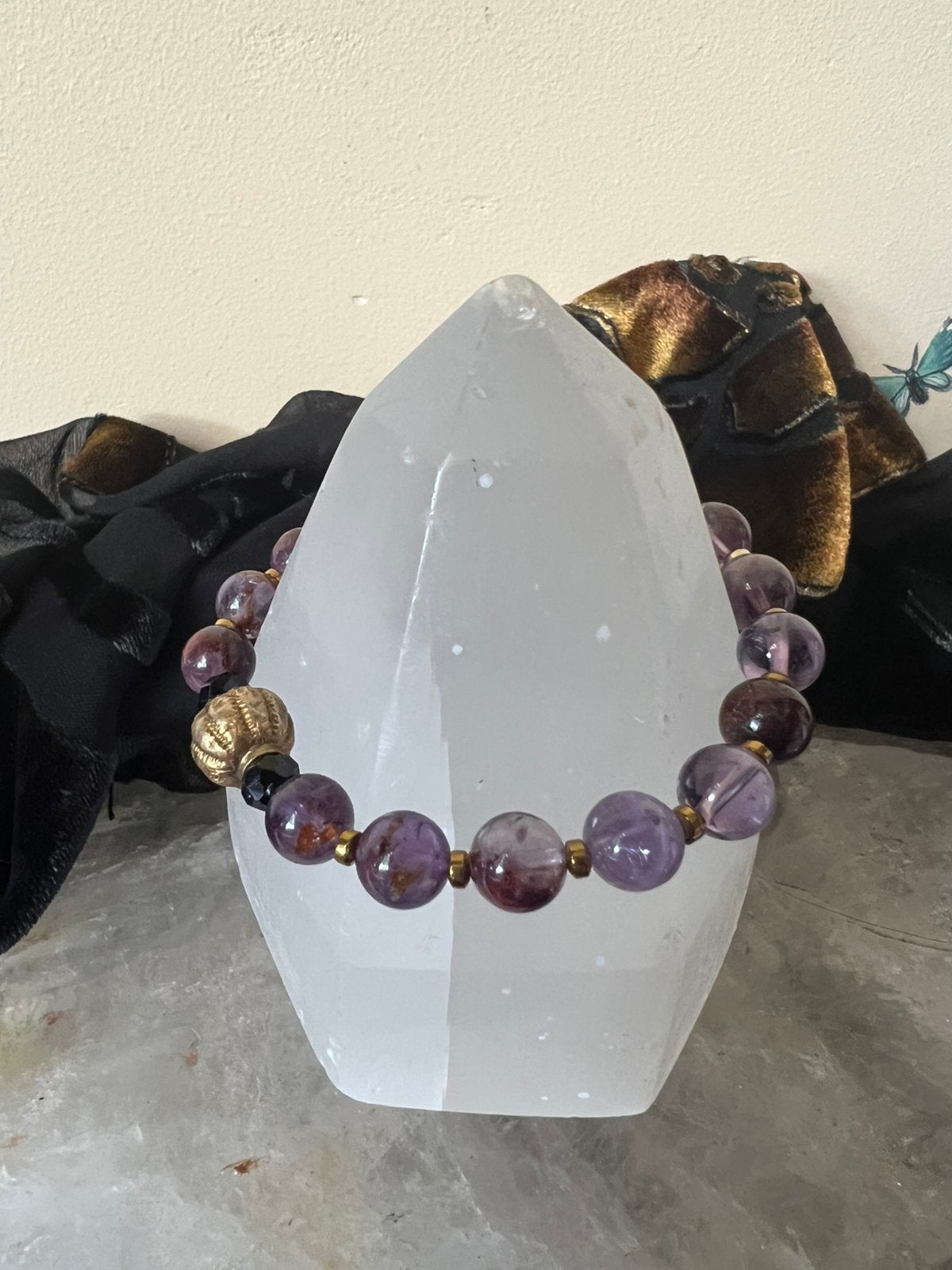 Auraliet super7 melody stone beschermt aura straling uniek, Sieraden, Tassen en Uiterlijk, Met bedels of kralen, Paars, Magnolia11
