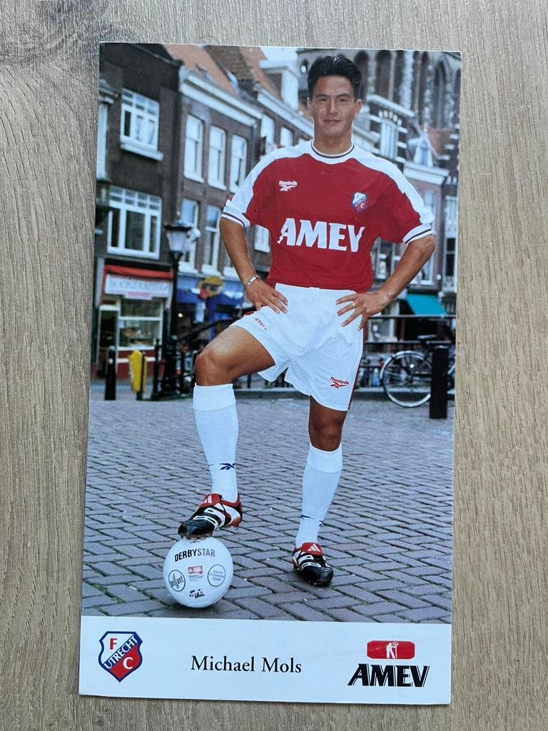 Fotokaart Michael Mols (FC Utrecht, Ajax , Feyenoord) ., Verzamelen, Sportartikelen en Voetbal, Ophalen of Verzenden, Nieuw, Ajax