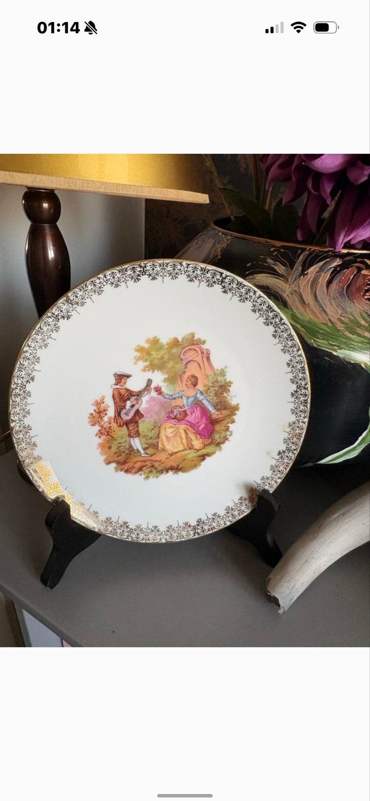 Decoratie bord  Bareuther Waldsassen Bavaria Fragonard style, Antiek en Kunst, Ophalen of Verzenden