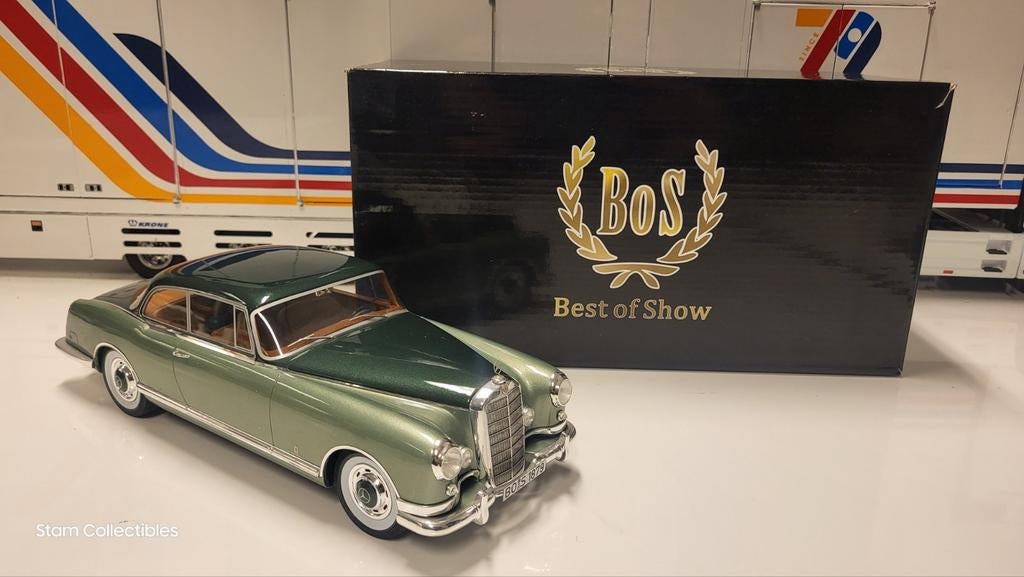 BoS Models Mercedes-Benz 300B Pininfarina Silver / Green, Hobby en Vrije tijd, Modelauto's | 1:18, Overige merken, Auto, Ophalen of Verzenden