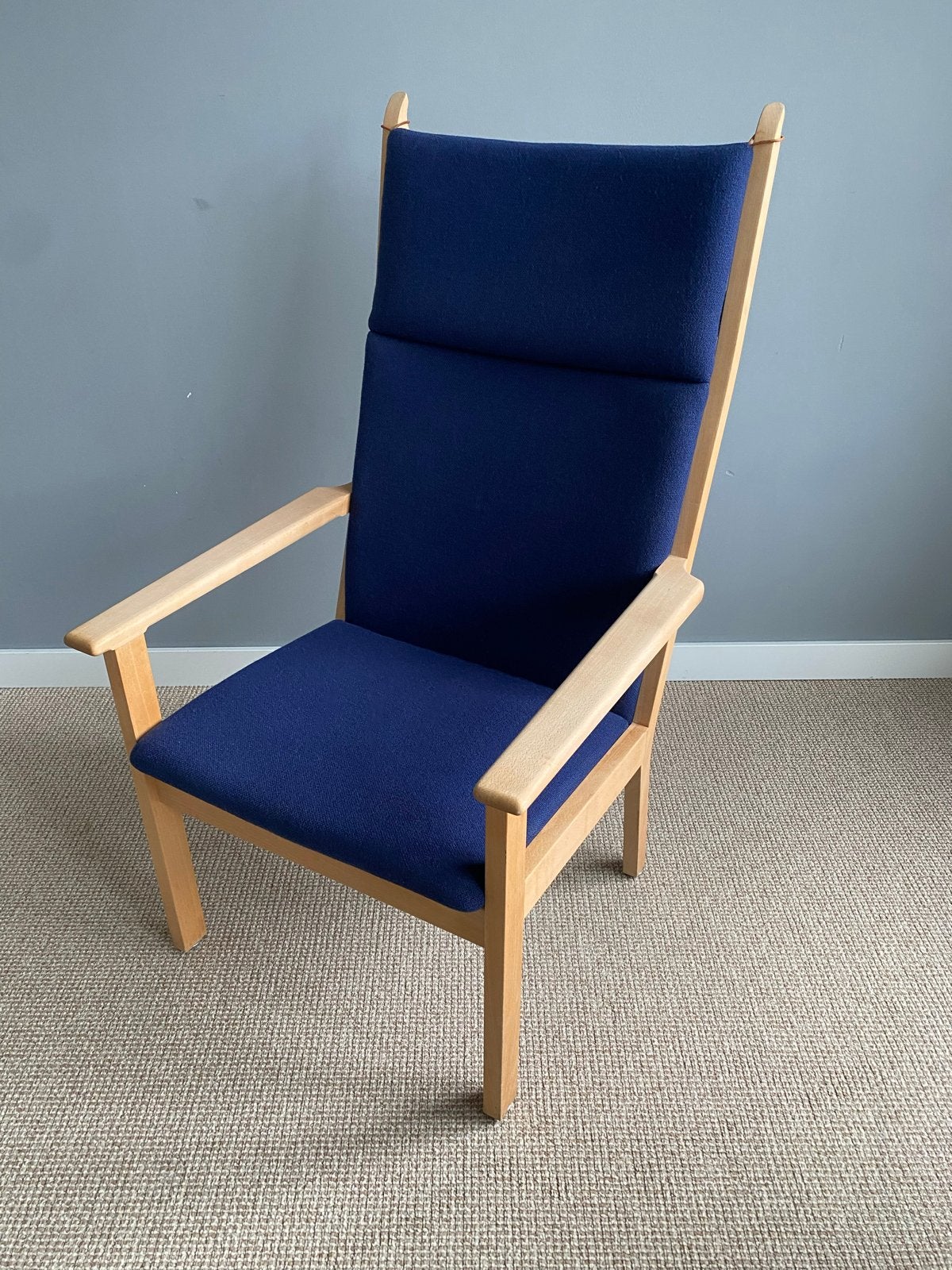 Hans J. Wegner GE290A fauteuil - Getama - Deens design, Huis en Inrichting, Stoelen, Ophalen, Blauw, Zo goed als nieuw, Eén