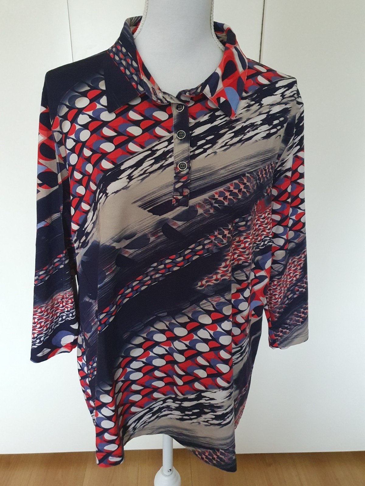 Brandtex top maat XXL rood, blauw en zandkleur., Meerkleurig, Zo goed als nieuw, Brandtex, Shirt of Top