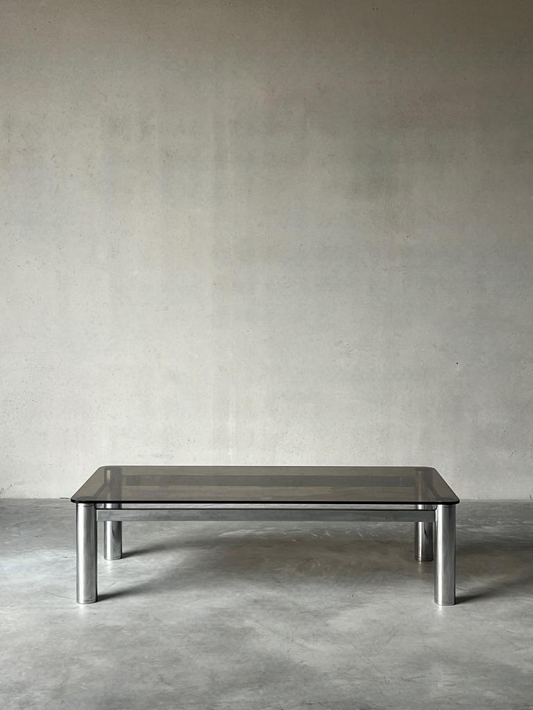 Vintage Italiaanse chroom salontafel, Ophalen, 100 tot 150 cm, 50 tot 100 cm, Minder dan 50 cm