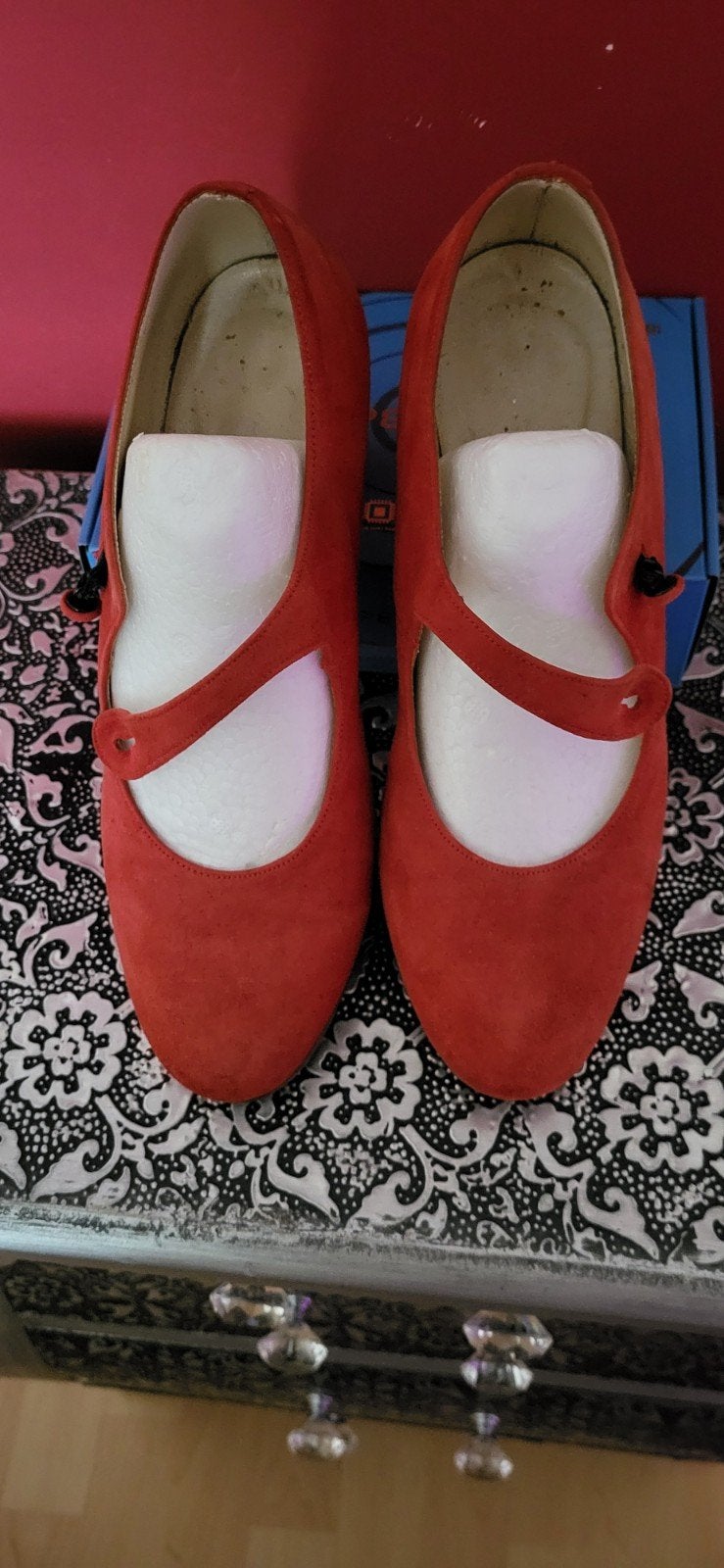 Rode Spaanse Flamenco Dansschoenen 38, Dansschoenen, Ophalen of Verzenden, Onbekend, Gedragen