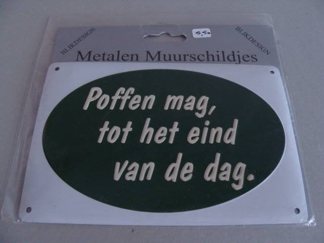 Metalen Muurschildjes met Grappige Teksten - BLIKDESIGN, BLIKDESIGN, Reclamebord, Onbekend, Nieuw